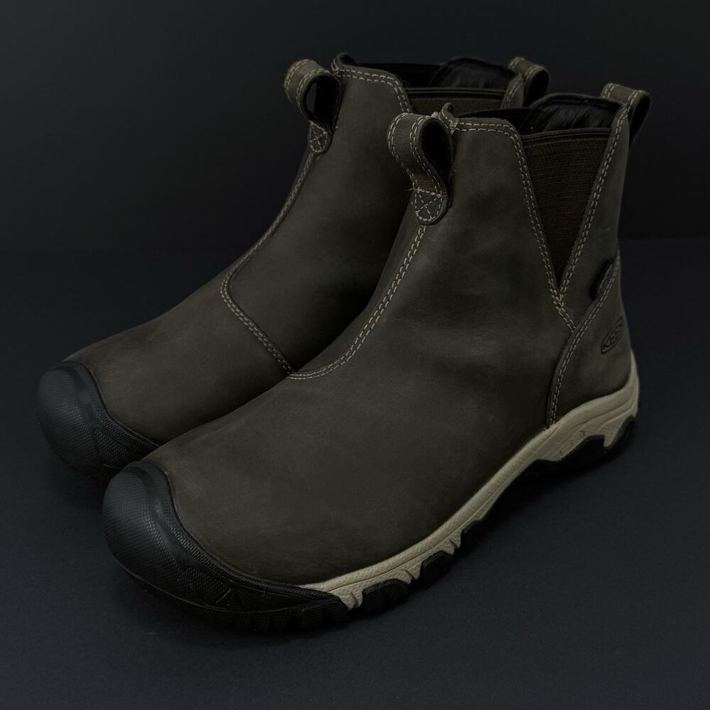 KEEN Greta Waterproof Snow Boots Women’s 7.5 brownish-olive Ankle Booties